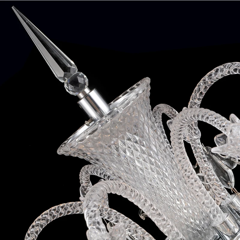Close-up view of the polished chrome finish and smooth texture of the floor lamp.