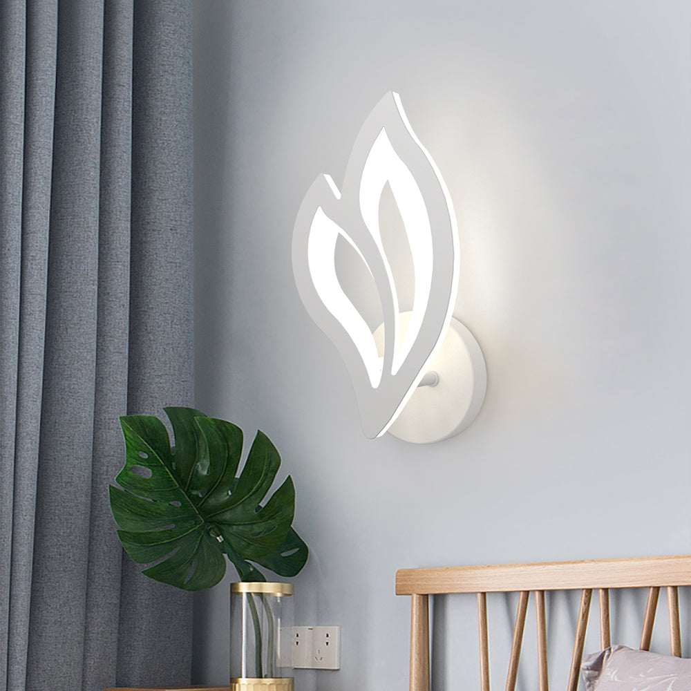 Close-up view of the decorative wall light for bedroom ambiance.