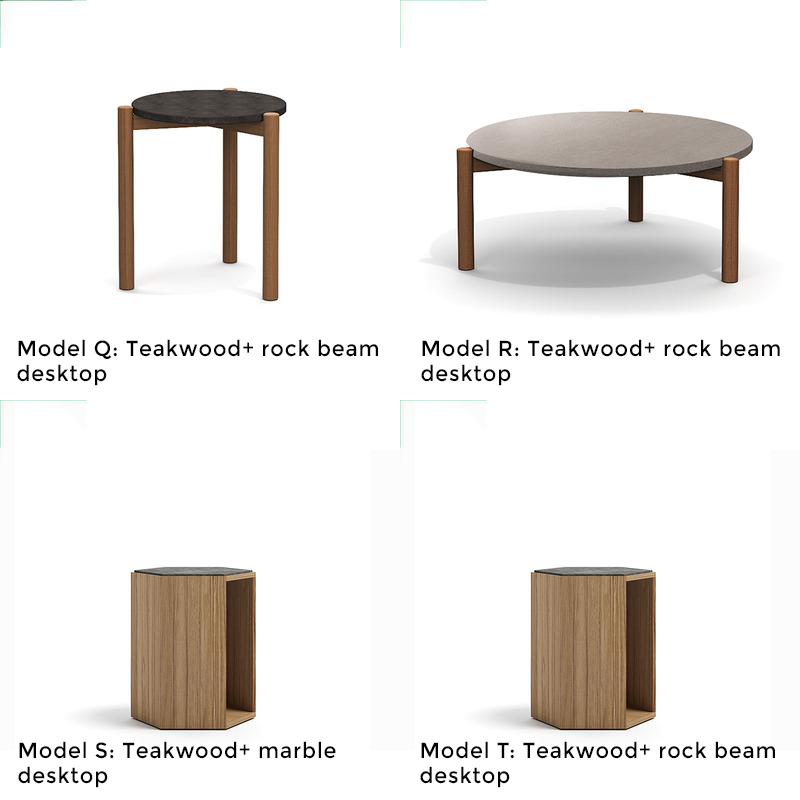Side view of the Elegance Rattan and Teakwood set, showcasing the teakwood finish and weather-resistant materials.