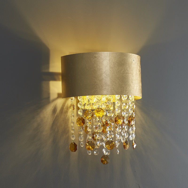 Close-up of the best modern wall sconce for bedroom, demonstrating its warm light and elegant structure.