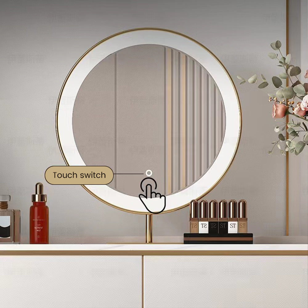Overall view of the modern makeup vanity set showcasing its elegant design.
