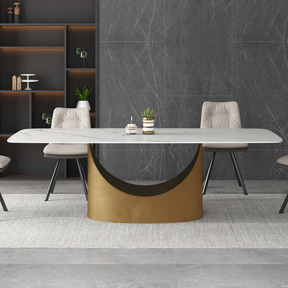 Elegant U-Shaped Base Modern Dining Table - Image 6