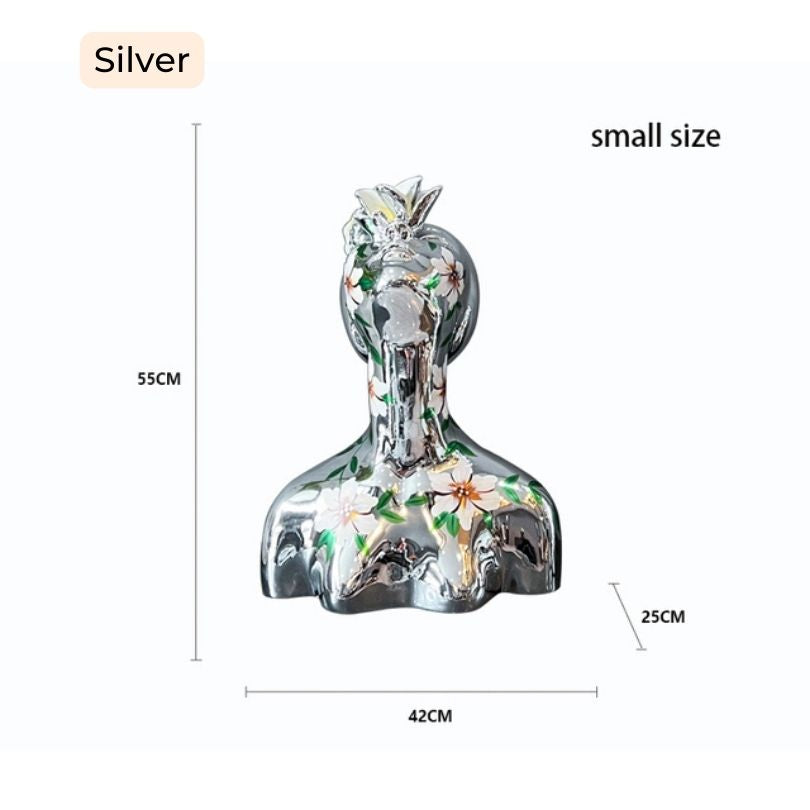 Elegant display of the Electroplated Goddess Statue in a modern living room setting.