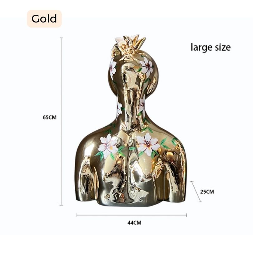 Elegant display of the Electroplated Goddess Statue in a modern living room setting.
