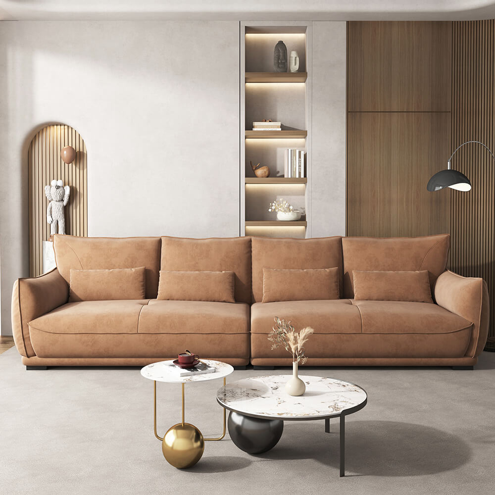 Luxurious Modern Velvet Sectional Sofa with Arms displayed in a cozy living room setting.