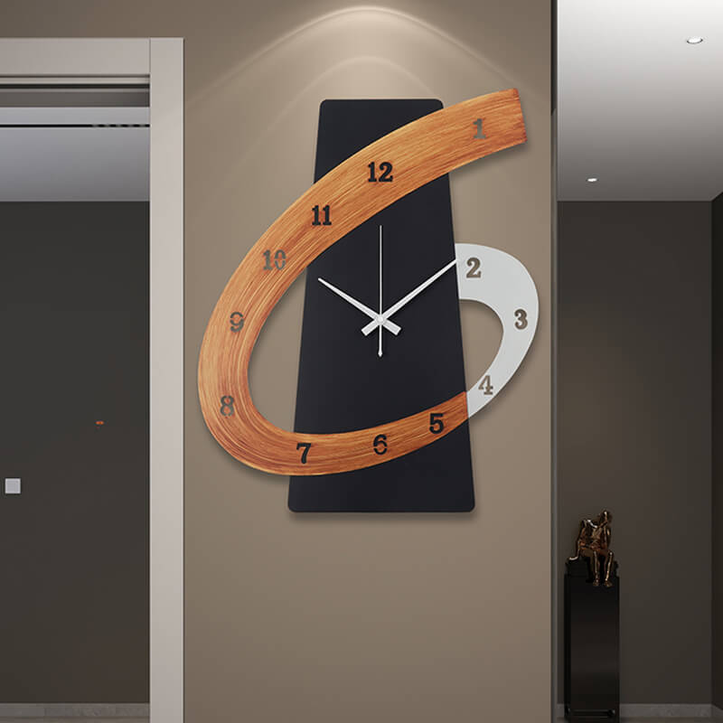 Close-up of the modern silent wall clock for office use, showcasing its sleek design and silent function.