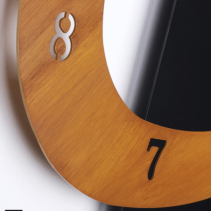 Close-up of the modern silent wall clock for office use, showcasing its sleek design and silent function.