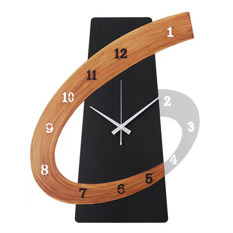 Silent clock displayed in a bedroom decor, adding a touch of elegance and style.