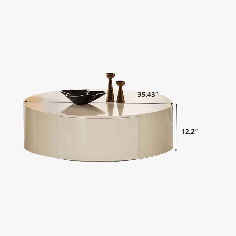 The Nordic Serenity Rounded Coffee Table placed in a cozy living room, highlighting its functionality and aesthetic appeal.