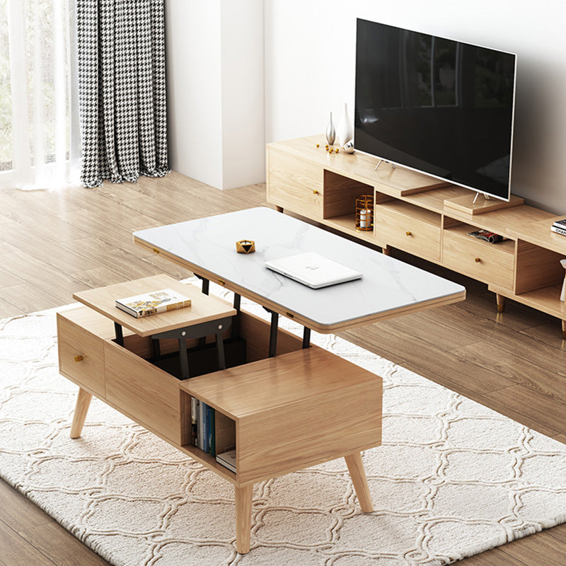 Sleek lift-top coffee table with hidden storage, perfect for small spaces.