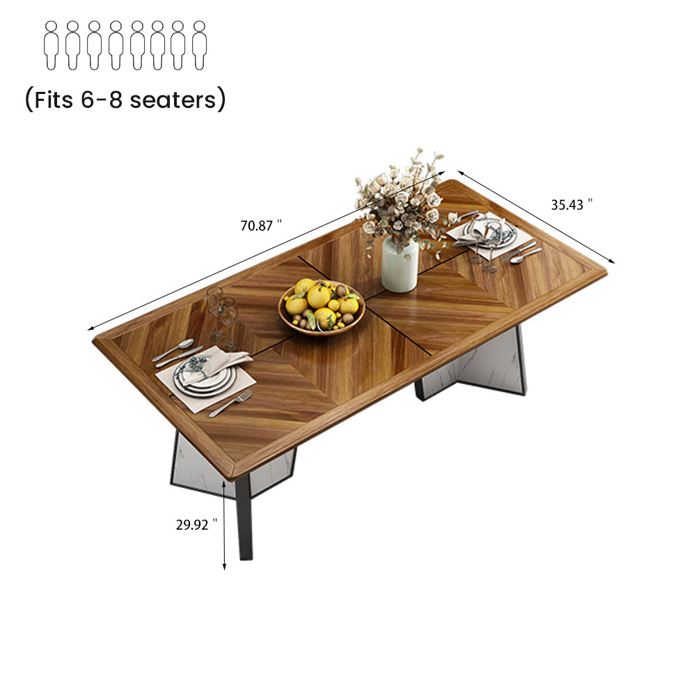 Side view of the dining table set up for a family gathering, demonstrating seating capacity.